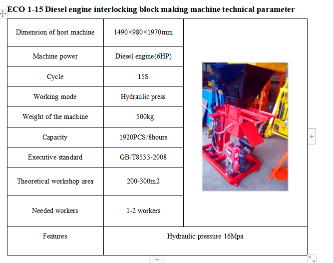 interlocking soil earth brick making machine diesel model HBY1-15 from china(图1) interlocking soil earth brick making machine diesel model HBY1-15 from china(图1)